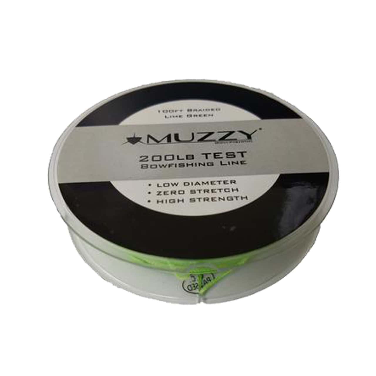 Muzzy 1078 Bow Fishing Line Lime Green 200 Braided 100' Spool