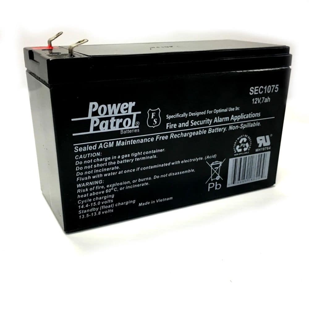 Rechargeable 12v7Ah battery.