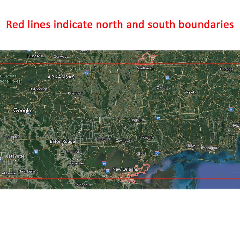 north and south boundaries