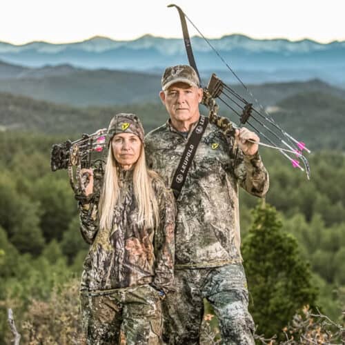 Pro Staff Fred and Michelle Eichler with bows
