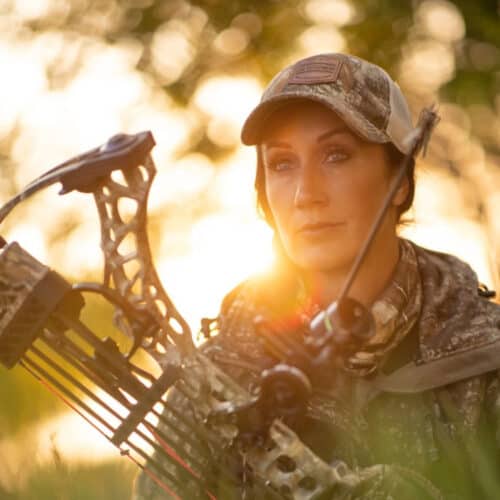 Pro Staff Melissa Backman with bow and arrow