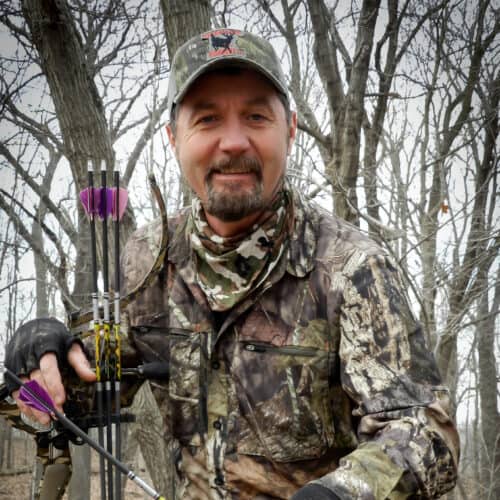Pro staff Tim Wells in hunting gear